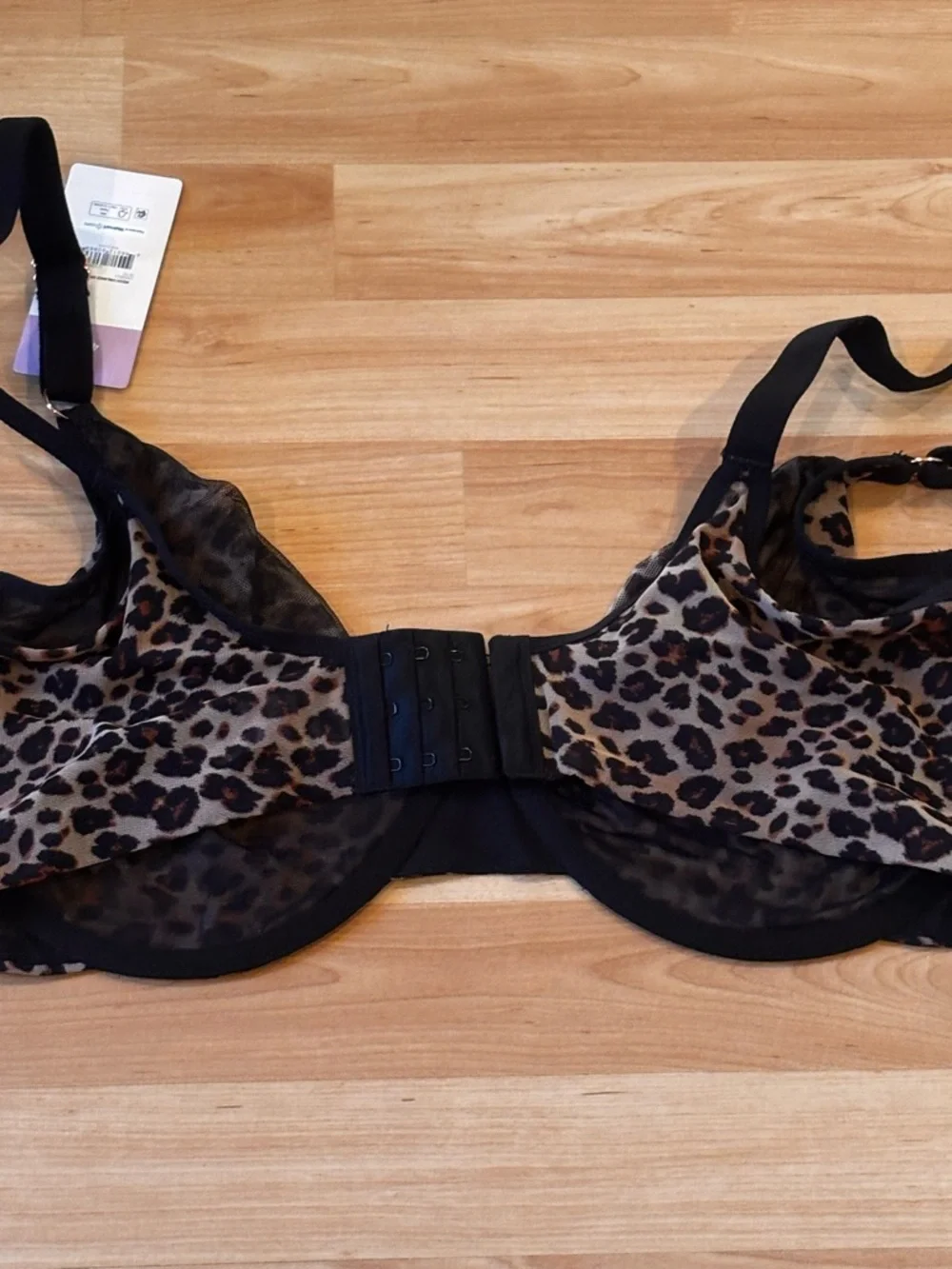 5/$25 Secret Treasures Leopard Print and Black‎ Full-Coverage Underwire Bras